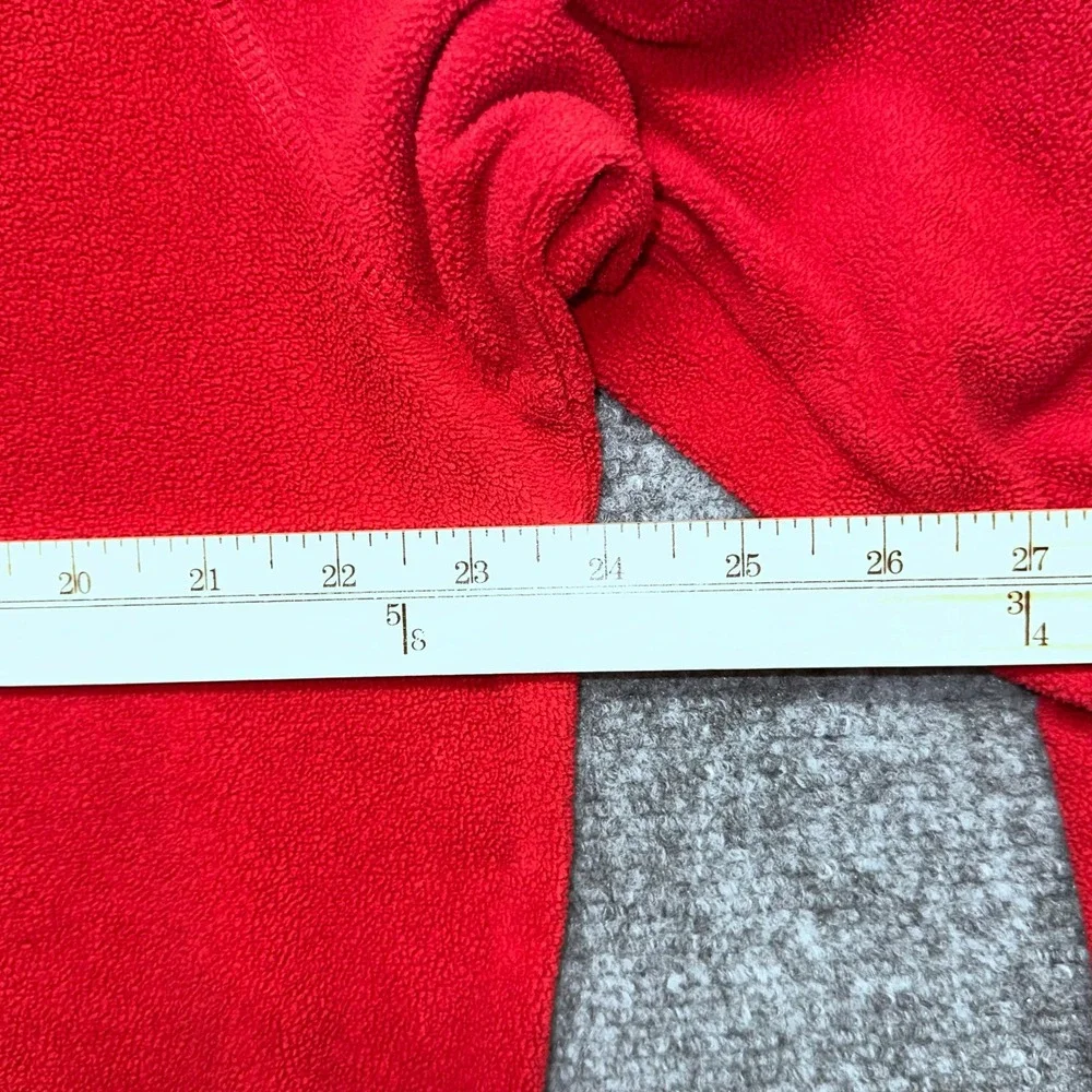 The North‎ Face Mens Fleece Pullover Red Logo Quarter Zip L/G Polartec Classic